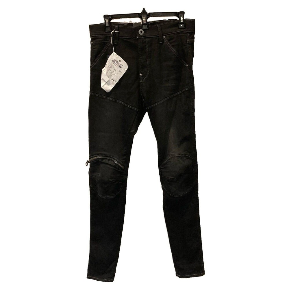 Men's G-Star Raw Elwood Skinny Jeans 5620 3D Zip Knee Black Size 30x32 NWT